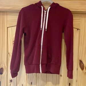 Maroon zip up jacket